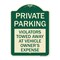 Signmission Private Parking Violators Towed Away Vehicle Owners Expense Alum Sign, 18" L, 24" H, G-1824-23259 A-DES-G-1824-23259 - alternate 1